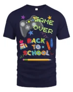 Game Over Back To School T-Shirt - navy t-shirt on white background
