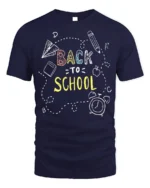 Back To School Doodle T-Shirt - navy t-shirt on white background