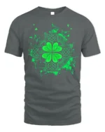 Celtic Shamrock Irish Lucky Clover T-Shirt - gray t-shirt on white background