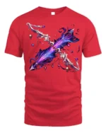 Galaxy Magic Bow T-Shirt with Fantasy Weapon Art - red t-shirt on white background