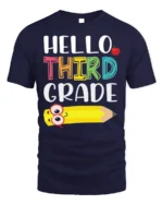 Hello Third Grade T-Shirt Cute Back to School Tee - navy t-shirt on white background