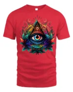 All Seeing Eye Illuminati Symbol T-shirt - red t-shirt on white background