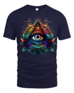 All Seeing Eye Illuminati Symbol T-shirt - navy t-shirt on white background