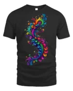 Psychedelic Swirl T-Shirt - Rainbow Art Print - black t-shirt on white background