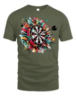 Graffiti Dartboard T-Shirt - Target Hit Style - military green t-shirt on white background