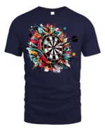 Graffiti Dartboard T-Shirt - Target Hit Style - navy t-shirt on white background