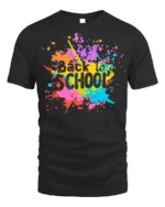 Color Splash Back to School T-shirt - black t-shirt on white background