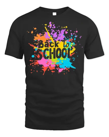 Color Splash Back to School T-shirt - black t-shirt on white background