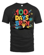 100 Days Broh Funny School Celebration T-shirt - black t-shirt on white background
