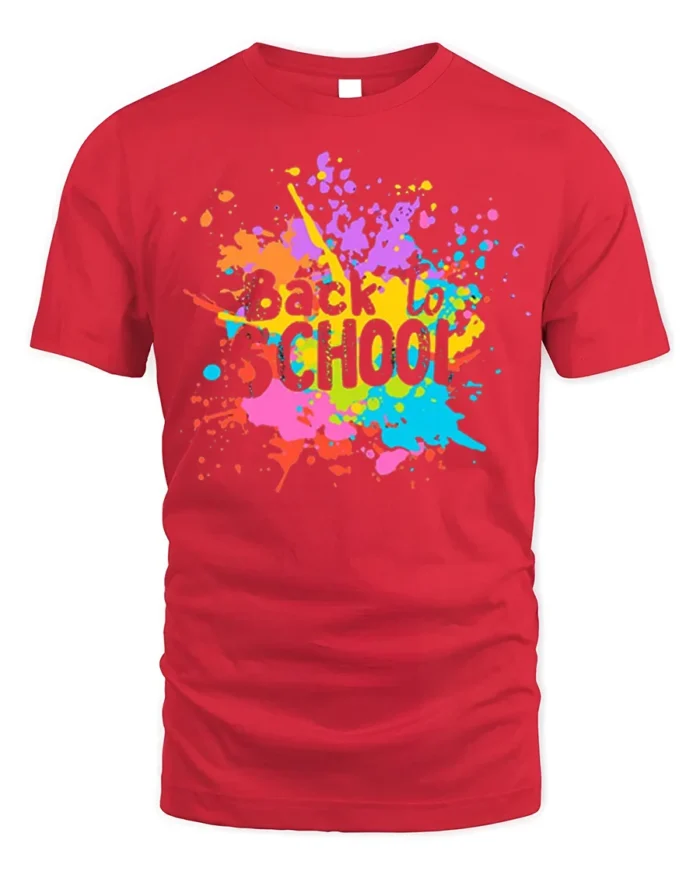 Color Splash Back to School T-shirt - red t-shirt on white background