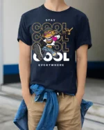 Urban Stay Cool Everywhere Graphic T-shirt - model wearing navy shirt, hands in pockets