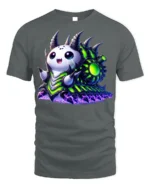 Cute Alien Monster T-shirt Sci-Fi Kawaii Style - gray t-shirt on white background
