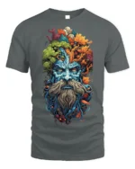 Forest Spirit Tree Wizard T-shirt Nature Art - gray t-shirt on white background