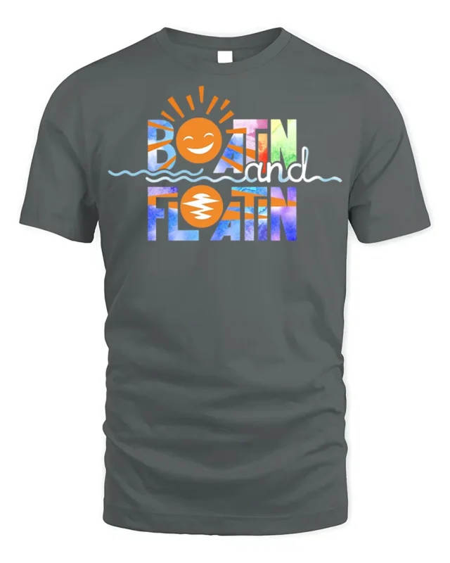 Boatin and Floatin Summer Vibes T-shirt - gray t-shirt on white background