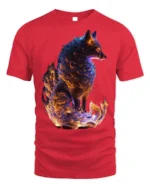 Mythical Flame Fox Spirit T-shirt for Fantasy Fans - red t-shirt on white background