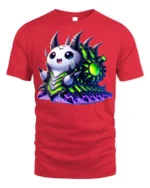 Cute Alien Monster T-shirt Sci-Fi Kawaii Style - red t-shirt on white background