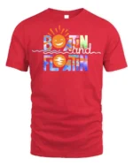 Boatin and Floatin Summer Vibes T-shirt - red t-shirt on white background