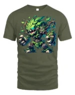 Leaf Monster Forest Guardian T-shirt Fantasy Art - military green t-shirt on white background
