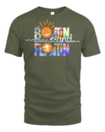 Boatin and Floatin Summer Vibes T-shirt - military green t-shirt on white background