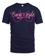 Born to Ride Bicycle T-shirt for Cyclists - navy t-shirt on white background