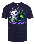 Cute Alien Monster T-shirt Sci-Fi Kawaii Style - navy t-shirt on white background