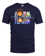 Boatin and Floatin Summer Vibes T-shirt - navy t-shirt on white background