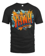 YHWH Graffiti Style Christian T-Shirt - black t-shirt on white background
