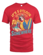 It’s 5 O’Clock Somewhere Beach T-Shirt - red t-shirt on white background
