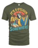 It’s 5 O’Clock Somewhere Beach T-Shirt - military green t-shirt on white background