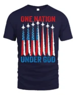One Nation Under God Patriotic Jet T-Shirt - navy t-shirt on white background