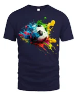Color Splash Soccer Ball Graphic T-Shirt - navy t-shirt on white background