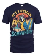 It’s 5 O’Clock Somewhere Beach T-Shirt - navy t-shirt on white background
