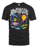 Bubblegum Gelato Street Art Graphic Black T-Shirt - black t-shirt on white background