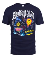 Bubblegum Gelato Street Art Graphic Black T-Shirt - navy t-shirt on white background