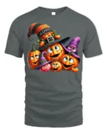 Smiling Pumpkin Family Halloween Party T-Shirt - gray t-shirt on white background