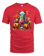 Halloween Pumpkin Potion Spooky Drink T-shirt - red t-shirt on white background