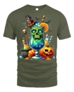 Halloween Witch Potion Skull Drink T-shirt - military green t-shirt on white background