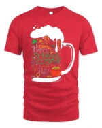 St. Patrick’s Day Beer Mug Cheers Graphic T-shirt - red t-shirt on white background