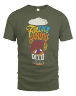 Forever Young Having A Beer Party Graphic T-shirt - military green t-shirt on white background