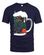 St. Patrick’s Day Beer Mug Cheers Graphic T-shirt - navy t-shirt on white background