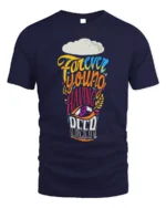 Forever Young Having A Beer Party Graphic T-shirt - navy t-shirt on white background