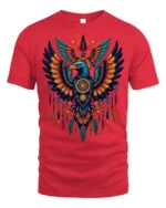 Tribal Eagle Dreamcatcher Feathers Spirit T-shirt - red t-shirt on white background