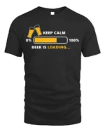 Keep Calm Beer Is Loading Funny Drinking T-Shirt - black t-shirt on white background
