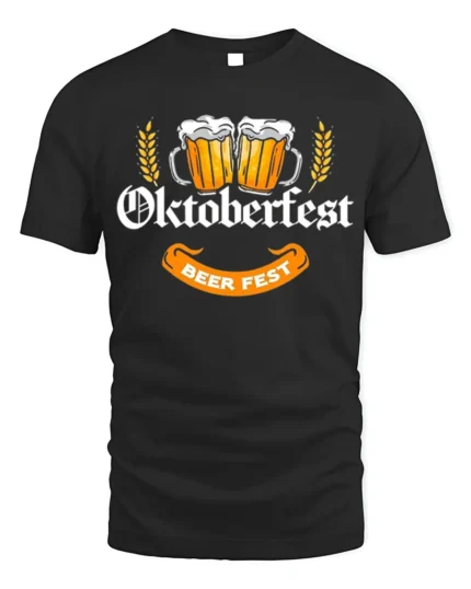 Oktoberfest Beer Fest T-Shirt Bavarian Drinking Tee - black t-shirt on white background