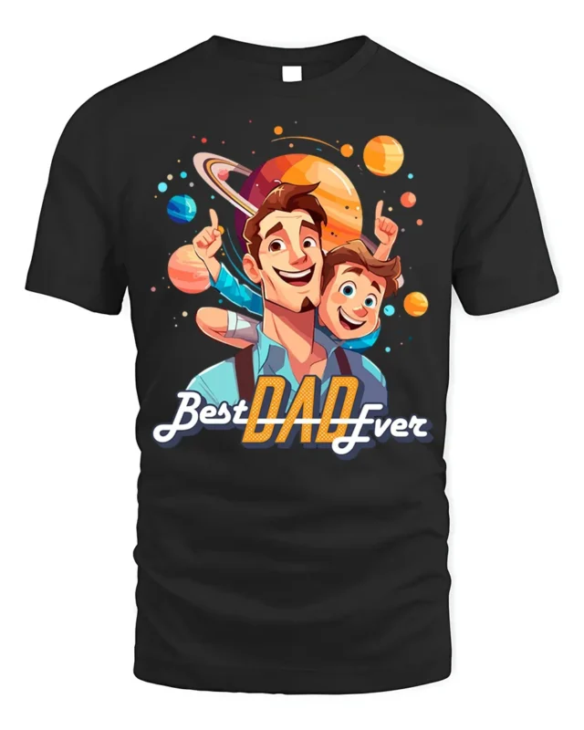 Best Dad Ever Graphic T-Shirt Father’s Day Gift Tee - black t-shirt on white background