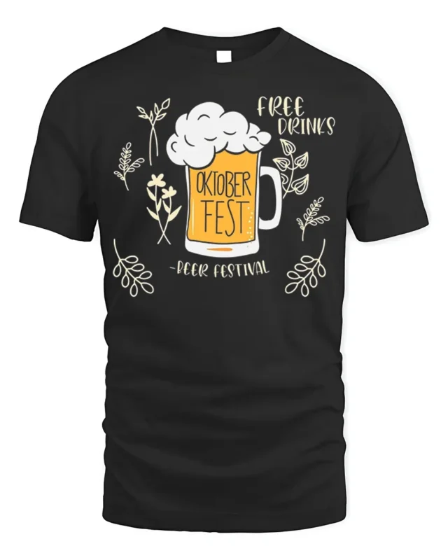 Oktoberfest Beer Festival T-Shirt Funny Drinking Tee - black t-shirt on white background