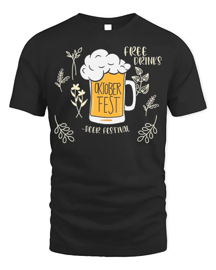 Oktoberfest Beer Festival T-Shirt Funny Drinking Tee - black t-shirt on white background