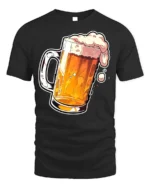 Frothy Beer Mug Graphic T-Shirt Cool Drinking Tee - black t-shirt on white background