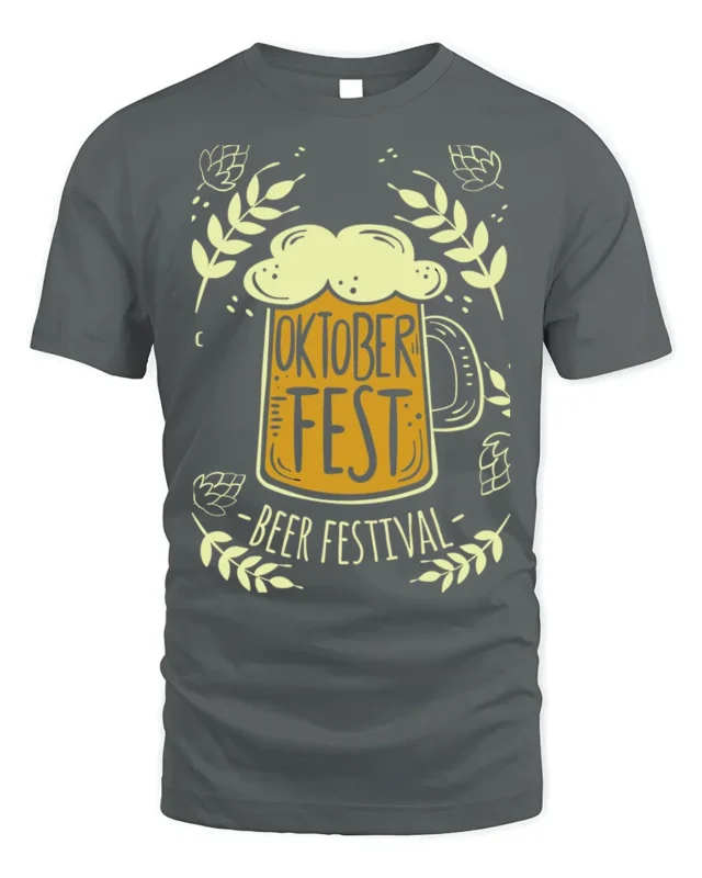 Oktoberfest Beer Festival T-Shirt Bavarian Party Tee - gray t-shirt on white background