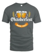 Oktoberfest Beer Fest T-Shirt Bavarian Drinking Tee - gray t-shirt on white background